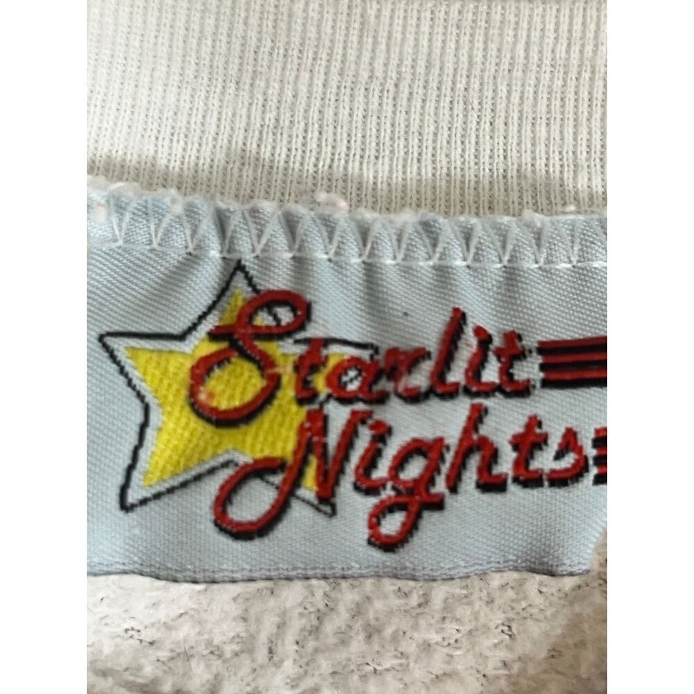 Vintage Christmas Sweatshirt White M Holiday Metallic Retro 80s Graphic Cartoon - Picture 6 of 14